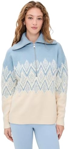 Varley Womens Hedda Fair Isle Half Zip Pullover