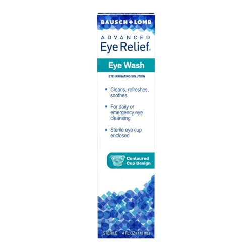 Eye Wash by Bausch & Lomb, Eye Relief Solution that Cleans, Refreshes, and Soothes, 4 Fl Oz