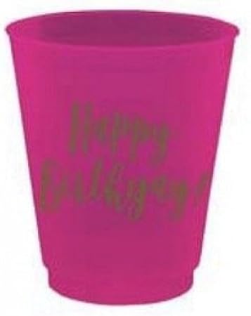 Happy Birthyay Birthday Plastic Flex Shot Cups 4oz 8pk F172478 Slant