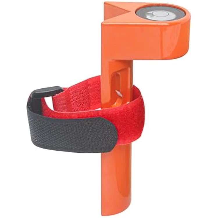 Grade Rod Level, Pole Rod Bubble Level with Adjustable Tie Strap, Aluminum Alloy Stick Right Angle Leveling Tool, 90 Degree Large Handheld Fixed Special Horizontal Bubble Level for Vial Tower Ruler