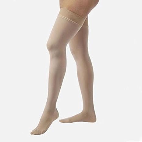 Jobst Relief 20-30 Thigh High Close Toe Beige Compression Stockings with Silicone Band, Small