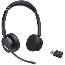 Yealink WH64 Hybrid DECT& Bluetooth Wireless Headset,492ft Range Dual Teams Headphones with DECT Dongle, 3X Noise Cancelling Mic, 32H Talk Time, Office Work Portable Headsets for PC,Cellphone,Laptop