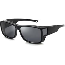 CAXMAN Fit Over Glasses Sunglasses Polarized Wrap Around Sunglasses with Side Window Shields for Full Protection