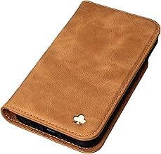 Leather iPhone 13 Pro Wallet Case - Saddle Tan