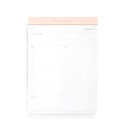 Day Designer Undated Daily Planning Pad, 7"x9", Blush