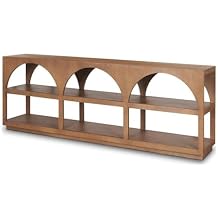 Mercana Bela Large Medium Brown Wood Arched Console Table