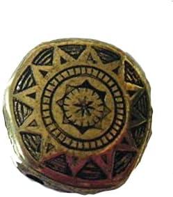 Bead, Sunburst Copper Coated Plastic Gold Tone Pendant Bead 18mm x 4pcs