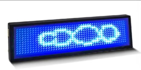 Compatible Scrolling Mini LED Sign LED Name Badge Tag (blue)