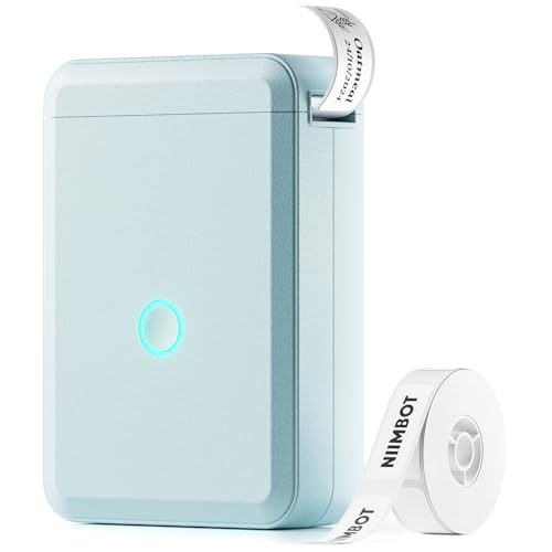 NIIMBOT Label Maker Machine D110 Label Printer Portable Wireless Connection Multiple Templates Available for Phone Easy to Use Office Home Organization Rechargeable Blue