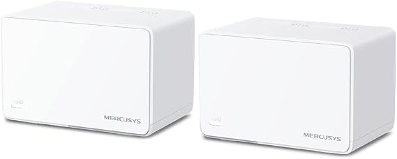 Mercusys Halo H80X 2-pack, AX3000Mbps, Dual-Band, Gigabit Portları, 150'ye Kadar Cihaz Bağlanabilir, 460 m²'ye Kadar Kapsama, Akıllı Bağlantı, Mobil Uygulama ile Kolay Kurulum, Wi-Fi 6 Mesh Sistemi
