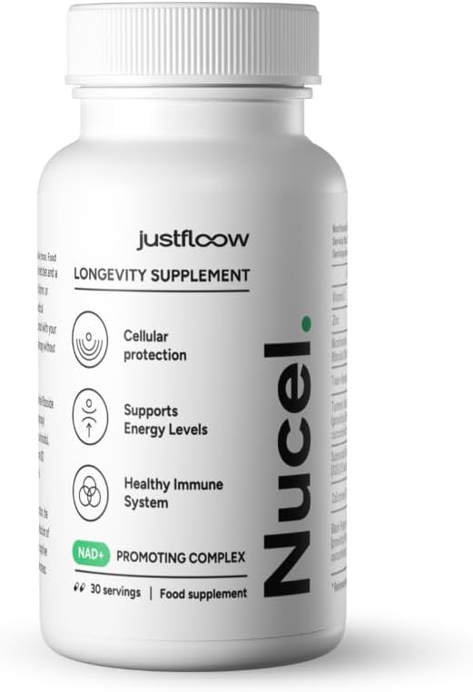 Nucel® Longevity Supplement, Boost NAD+ Levels, Cellular Energy, DNA Repair & Healthy Aging - 8 Science-Backed Ingredients Including Nicotinamide Riboside, Resveratrol, Vitamin C & CoQ10