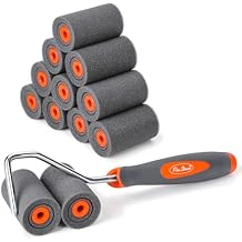 13 Pack 2" High Density Foam Paint Roller Kit, Caved-in Black Foam Roller for Smooth Finish & Precise Edging, Small Foam Mini Rollers for Painting Walls, Cabinets, Doors, Furniture, Touch up