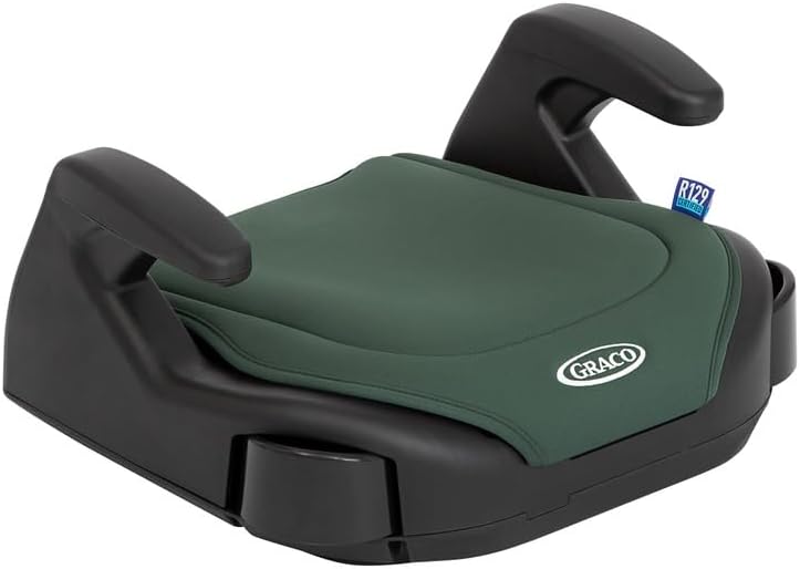 Graco Booster Basic R129 Backless Booster Car Seat, Lightweight at only 1.4kg, Suitable from Approx. 7 to 12 Years (135-150cm), Hunter Fashion