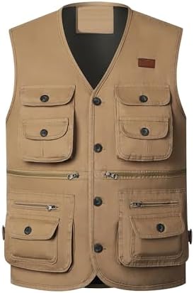 TONCHENGSD Mens Outdoors Travel Sports Multi-Pockets Work Fishing Vest