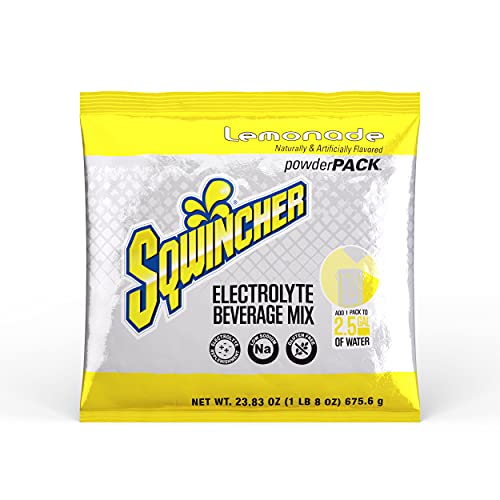 Sqwincher Powder Pack | Lemonade Flavored | Low Calorie | Low Sodium | Electrolyte Replenishment Hydration Drink Mix | Just Add to 2.5 Galons of Water | 23.83 oz Packet Pack of 32