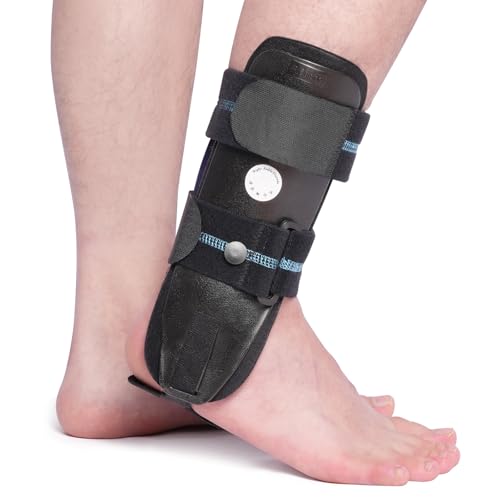 Velpeau Air Gel Foam Ankle Stabilizer Support Brace for Sprained Ankle, Ligament Injury, Tendonitis, Adjustable Rigid Stirrup Ankle Splint for Women and Men Foam Version, Large, Right Foot