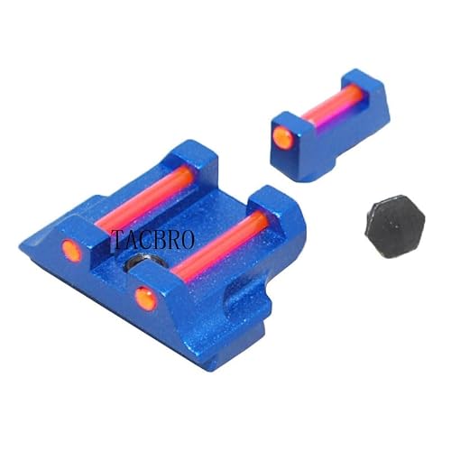 Aluminum Front & Rear Red Fiber Sight Compatible with G17 G19 G22 G23 G24 G26 G27 G31 G34 G35