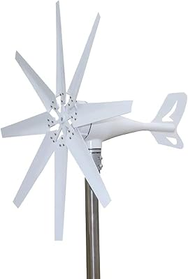 8000W Vertical Wind Turbine, Free Energy Horizontal Wind Turbine Generator with MPPT Controller for Marine Home Charging White