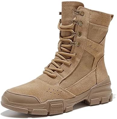 Women'S canvas High-Top Desert Combat Boots Lightweight Platform Lug Sole Slip-Resistant Durable Comfortable Tactical Work Motorcycle Boots