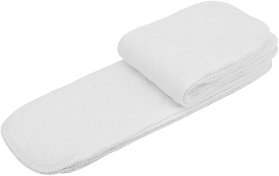 Nappy Liner Cloth Diaper, 10PCS Soft Breathable Baby Toddler Cotton Modern Cotton Diaper Nappy Liners Insert for 0-2 Years Old (3 Layers)