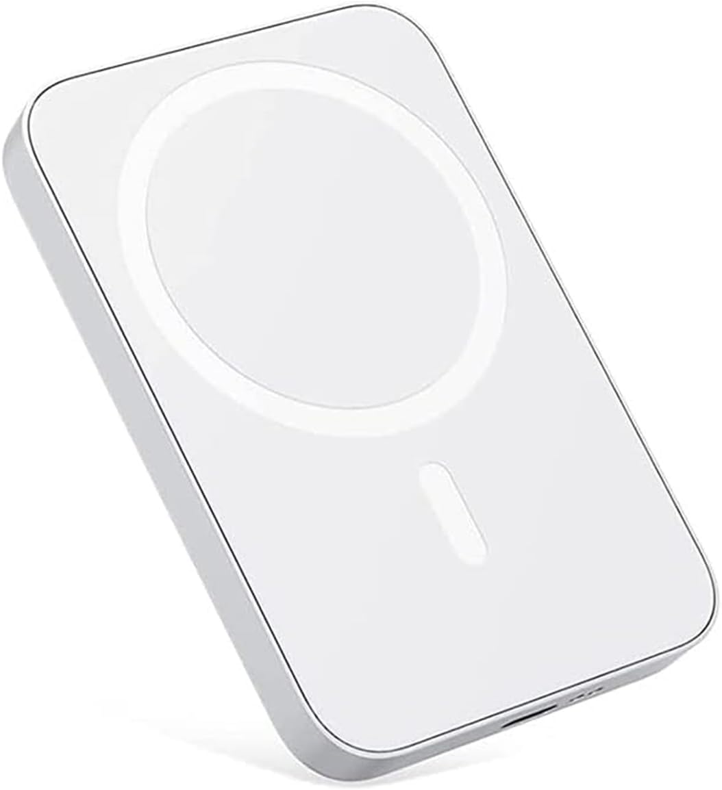 Magnetic Power Bank, Wireless Portable Charger with USB-C and Lightning Cable, Battery Pack Compatible for iPhone 13, 13 Pro, 13 Pro Max, 13 Mini, 12, 12 Pro, 12 Pro Max, 12 Mini Silver