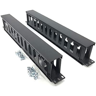 2 Pack 1U 12 Slot Horizontal Rack Mount Cable Management Organizer Plastic 19 Rack Mount with M6 Screws and Cage Nuts PCMB12S2PC