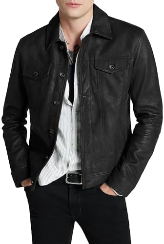 John Varvatos Mens Andrew Leather Jacket