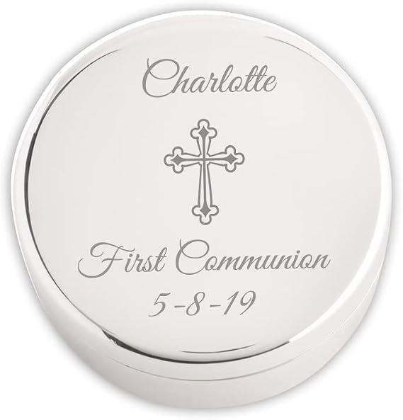 Cherished Moments Personalized First Communion Round Jewelry Box