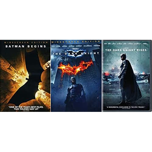 The Dark Knight Trilogy Batman Begins The Dark Knight The Dark Knight Rises 3 DVD Widescreen Set