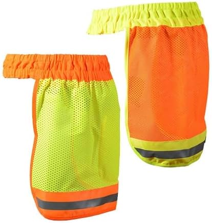 2PCS Hard Hat Neck Shade Sun Shield Hi-Vis Reflective Mesh Hardhat Sun Visor Protector Breathable Cooling Safety Helmet Neck Cover Drap Sunshade Flap for Construction Work Outdoor