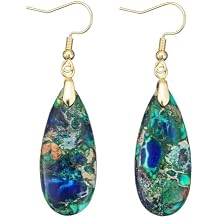 Plumiss Boho Women Natural Stone Earrings Unique Healing Gemstone Energy Hypoallergenic Lightweight Dangle Drop Earrings Multiple Styles Earrings Jewelry for Birthday Party Gift