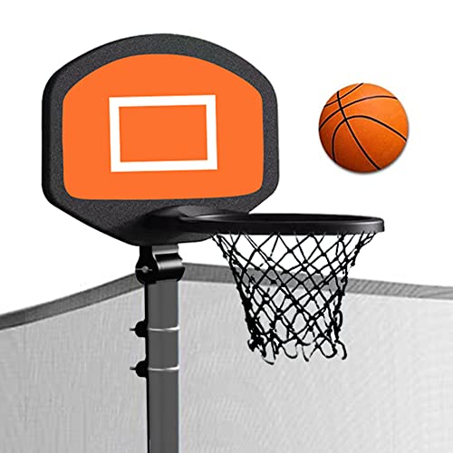 Universal Trampoline Basketball Hoop with Pump and Mini Basketball|Easy Install|Basketball Hoop for Trampoline,Trampoline Attachment Accessory Fit for StraightCurved Pole