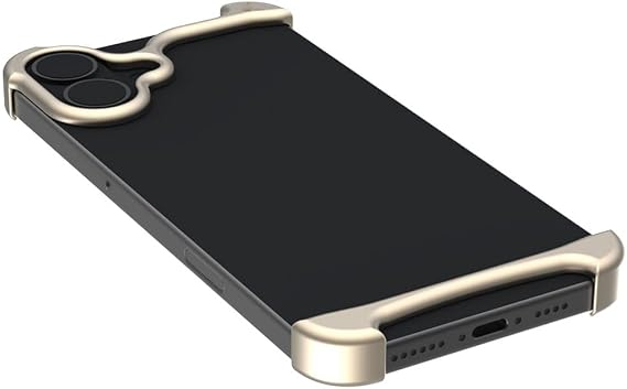 Luxury Arc Case Luxury Aluminum Metal Bumper Phone Pulse Case For IPhone13 14 15 16 Pro Max 16Pro Plus Urban Lightweight Phone Cover,Gold,For iPhone 16