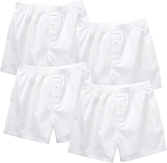 Stafford 4 Pack Woven Cotton Boxers (XX-Large, White)