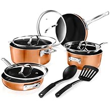 GOTHAM STEEL 10 Piece Cookware Set, Copper/Black