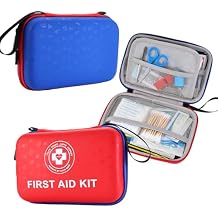 Premium First Aid Kit - 305 Piece Dual-Color Emergency Kit with Hard Shell & Fluorescent Interior Coating, Compact Survival Kit for Home, Car, Travel, Hiking & Outdoor(Red/Blue)