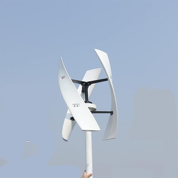 4000W White Efficient Vertical Axis Wind Turbine, Home Use Noiseless Vertical Wind Power Generator 12V 24V 48V 220V with MPPT Controller