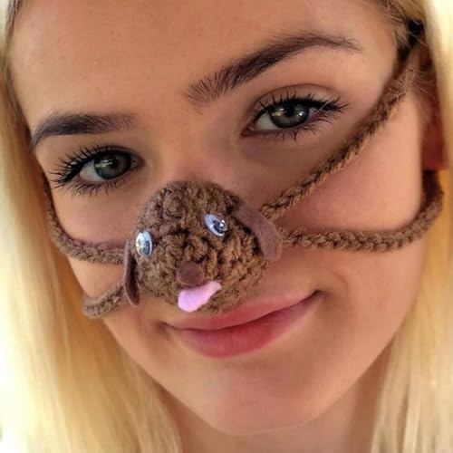 2 Pcs Winter Nose Warmer, Crochet Nose Cover for Women Men Cold Weather Outdoor Activities Winter Gifts, Soft Nose Warmer for Cold Weather Windproof & Cozy Protector Outdoor Ski