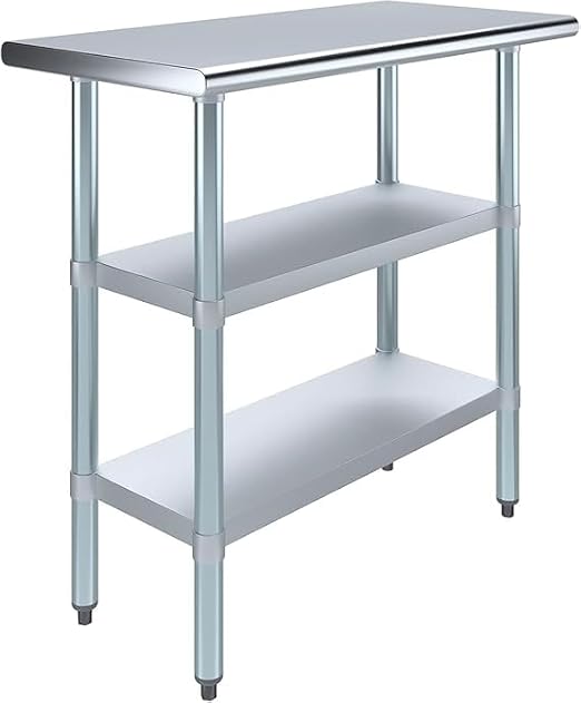 24"x14" Stainless Steel Work Table, Double Undershelf