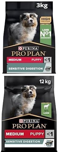 PRO PLAN Puppy Sensitive Digeston Kuzu Etli Yavru Köpek Maması 12 Kg+ 3 Kg