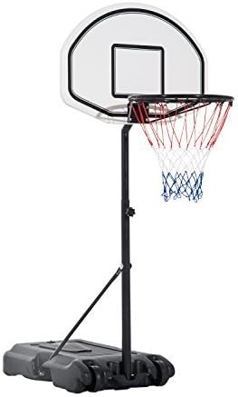 Aosom Poolside Basketball Hoop Stand Adjustable Height 3'-4' 30" Backboard