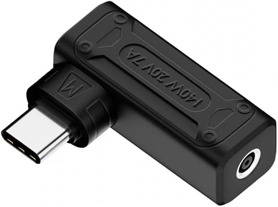 CY Adapter 140W 100W DC Jack 4.5x3.0mm Input to USB-C Type-C Angled 90 Degree Power Plug Charge Adapter for Laptop Phone