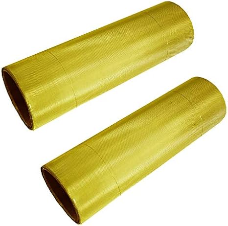 Brass Wire Mesh Brass Woven Sheet - 0.6mm Aperture - 0.25mm Wire Diameter Brass 30# Mesh-45x100cm/17.7x39.36inch 2pcs