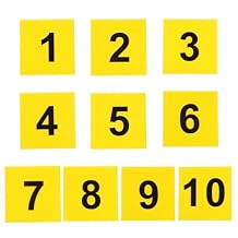 LOGOFUN 10pcs Acrylic Crime Scene Markers Evidence Markers 1-10 Double Sided Table Numbers Tents Table Number Placards for Crime Scene Decor - Yellow (7x7cm)