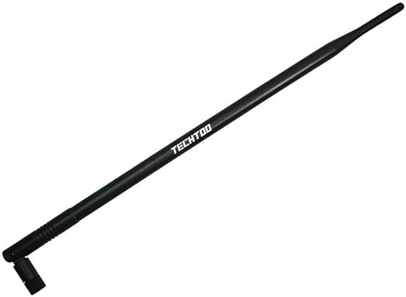TECHTOO 9dBi Omni WiFi Antenna with RP-SMA Connector for Wireless Network Router/USB Adapter/PCI PCIe Cards/IP Camera/Wireless Range Extender(1-Pack)