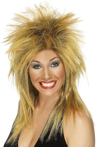 Smiffys Womens Rock Diva Wig Two Tone Ginger and Long Mullet