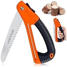 Folding Hand Saw 8 Inch with Safety Hand Guard, Heavy Duty Pruning Saw for Tree Trimming & Camping, High Carbon Steel Triple-Cut Razor Teeth for Wood, PVC, Bone, Survival Gear