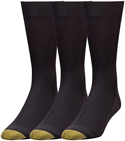 GOLDTOE Mens Metropolitan Crew Dress Socks, 3-Pairs