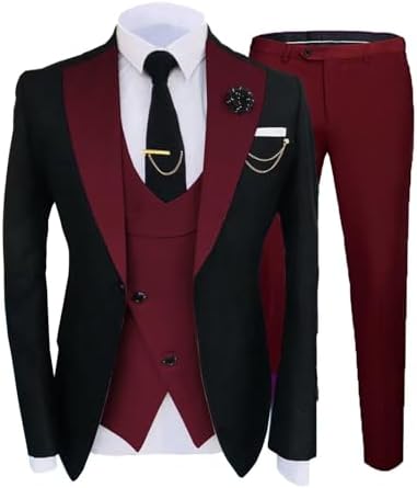 Formal Suits for Men Wedding Slim Fit 3 Piece Dress Business Elegant Party Jacket Vest & Pants