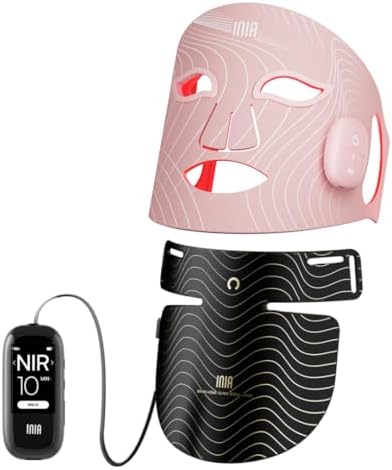 INIA Glow Wireless Red Light Therapy Mask for Face, Neck & Decollete